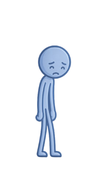 A character feeling stuck, the before state